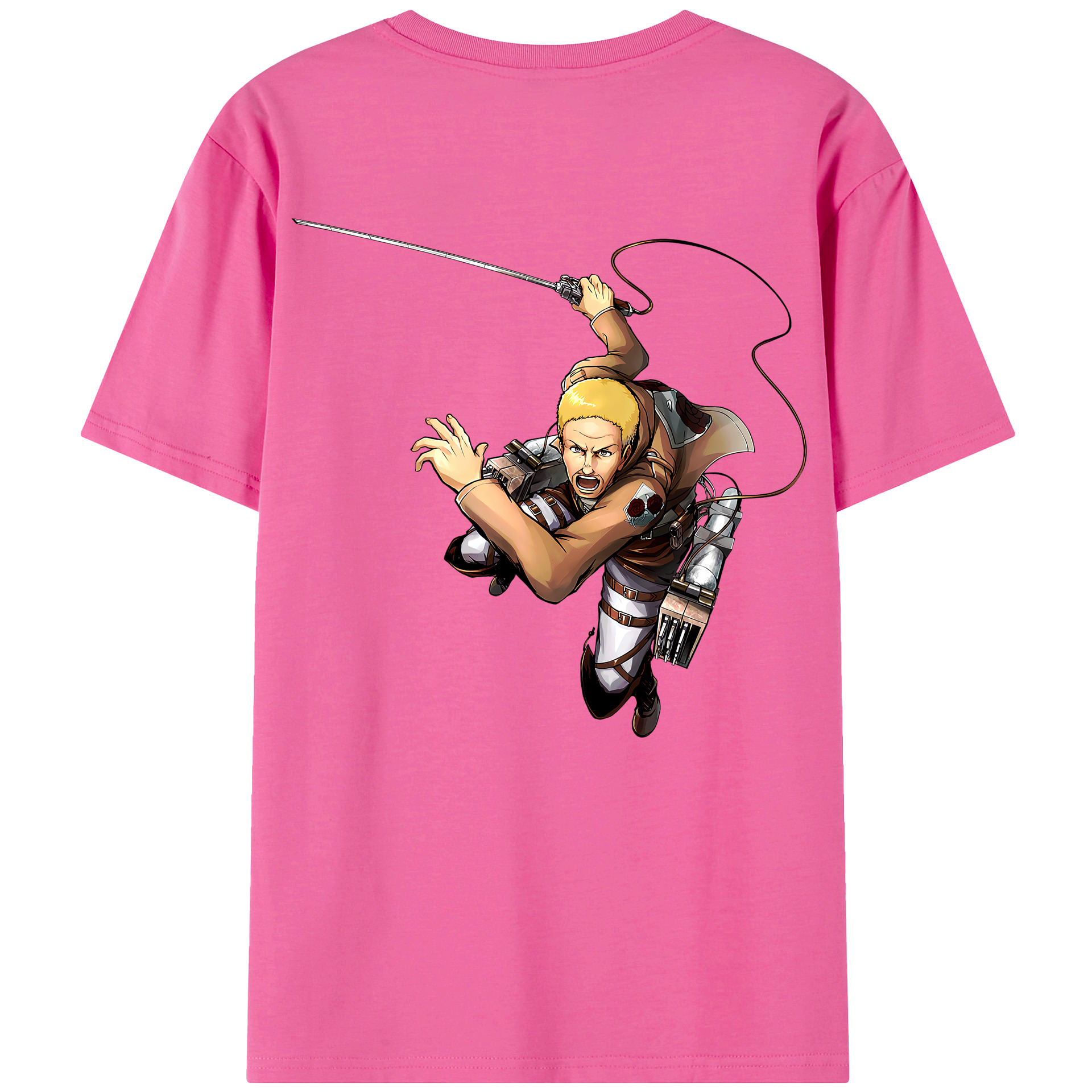 （画像用） 進撃の巨人 ハンネス Attack on Titan Hannes レディース半袖Tシャツ(バックプリント)